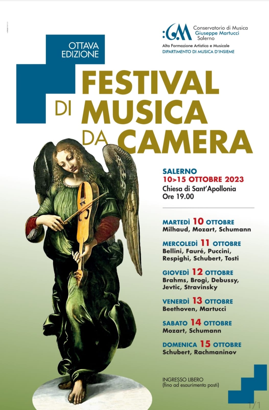 Salerno: Conservatorio “G. Martucci”, 8^ ediz. Festival Musica da Camera