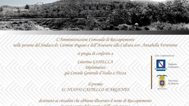 Roccapiemonte: premio “Nuovo Castello d’Argento” a Caterina Gioiella