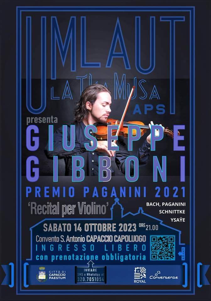 Capaccio Paestum: violinista Gibboni in Concerto per Premio Phoebus