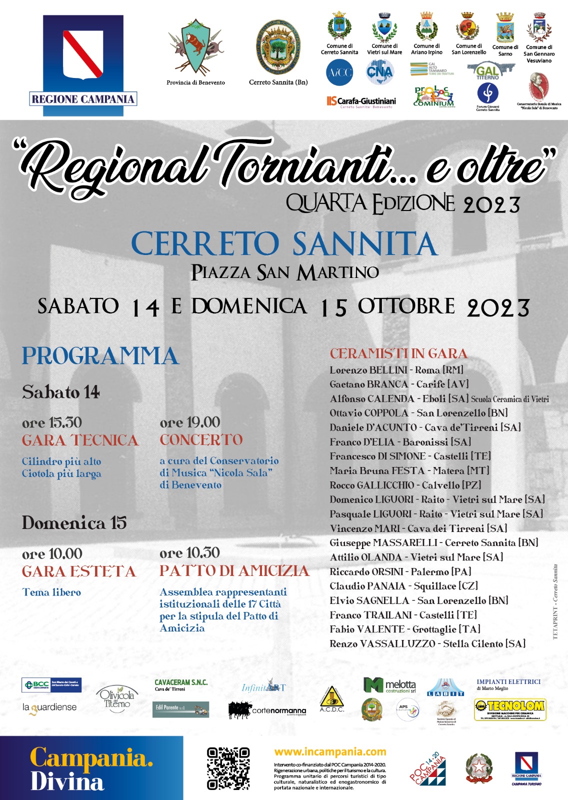 Cerreto Sannita: 4^ ediz. ‘Regional Tornianti… e oltre’, torneo di tecnica e pregevolezza estetica di ceramisti  