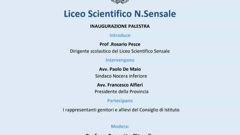 Eboli: riapertura palestra Liceo Scientifico “N. Sensale”