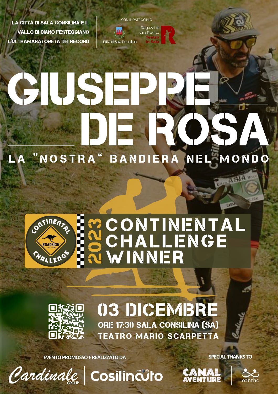 Sala Consilina: ultramaratoneta Giuseppe De Rosa festeggia 2° titolo mondiale  