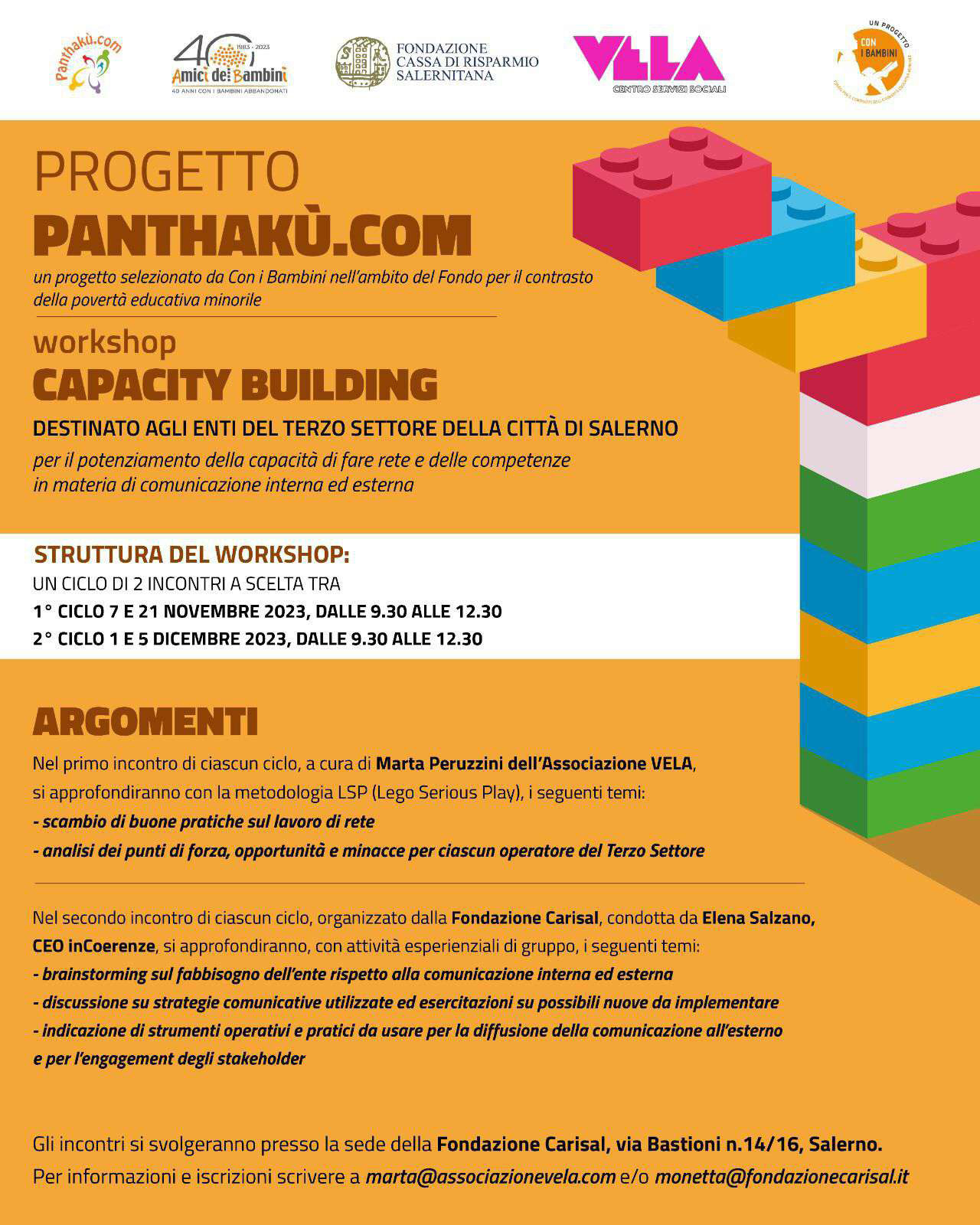 Salerno: Carisal, incontri di Capacity Building per 3° Settore