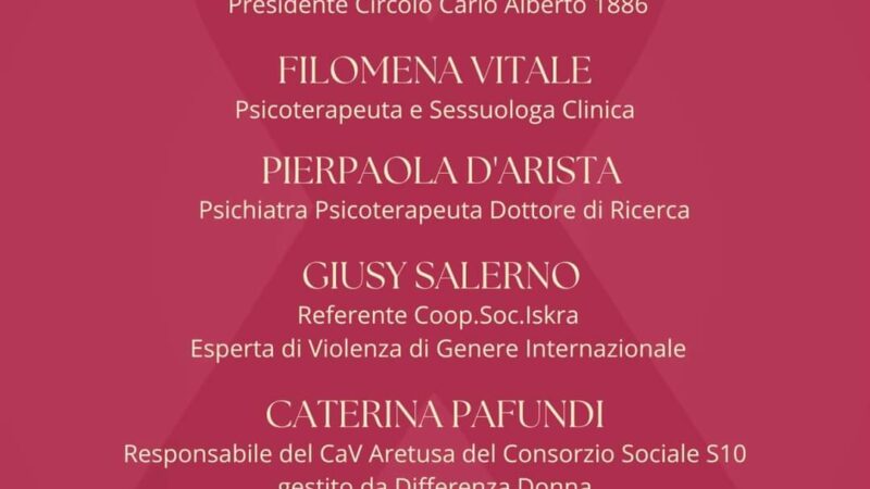 Padula:  Circolo Carlo Alberto 1886, incontro su violenza di genere