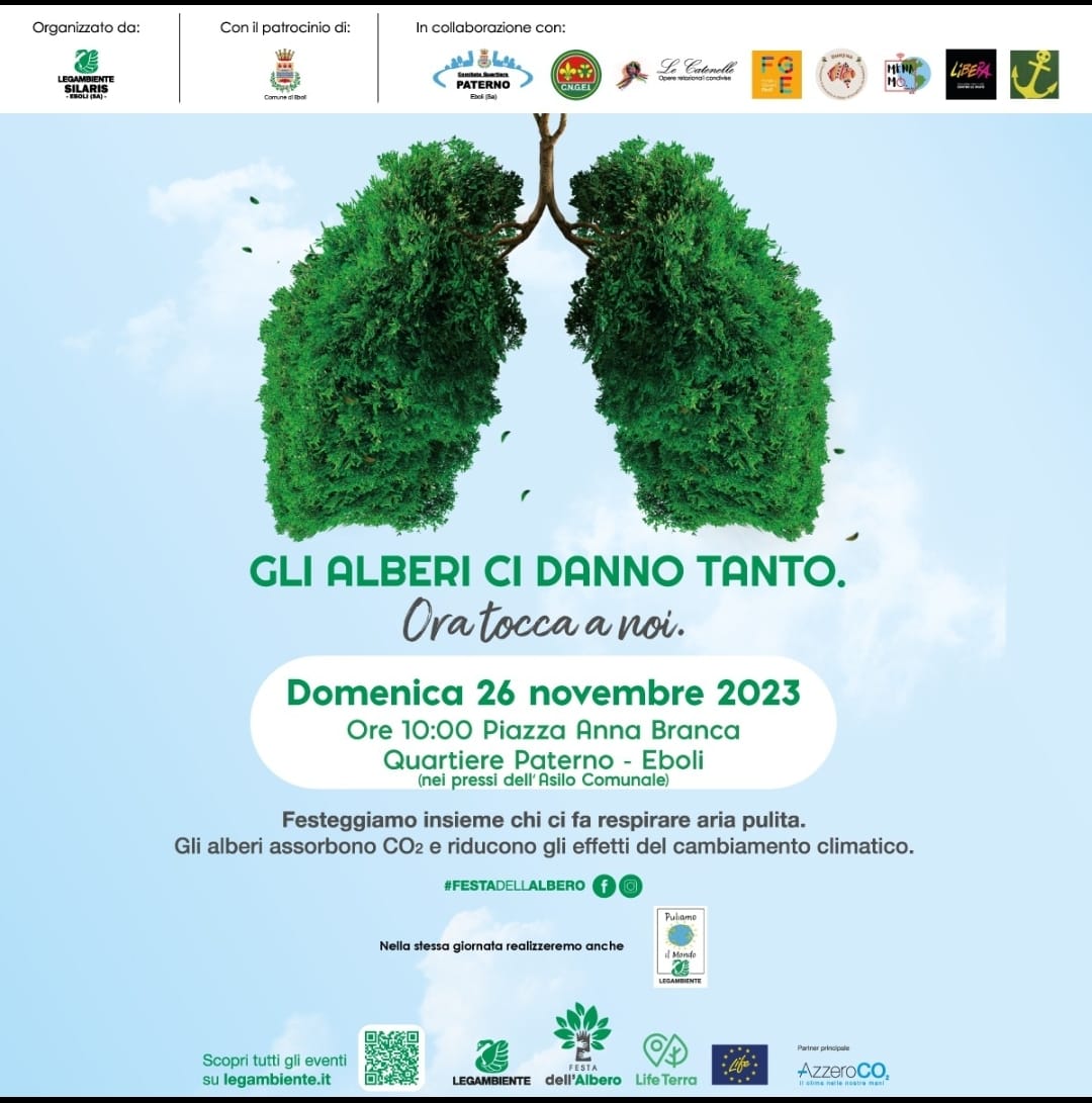 Eboli: “Gli Alberi ci danno tanto” – giornata di pulizia e cura verde a quartiere Paterno 