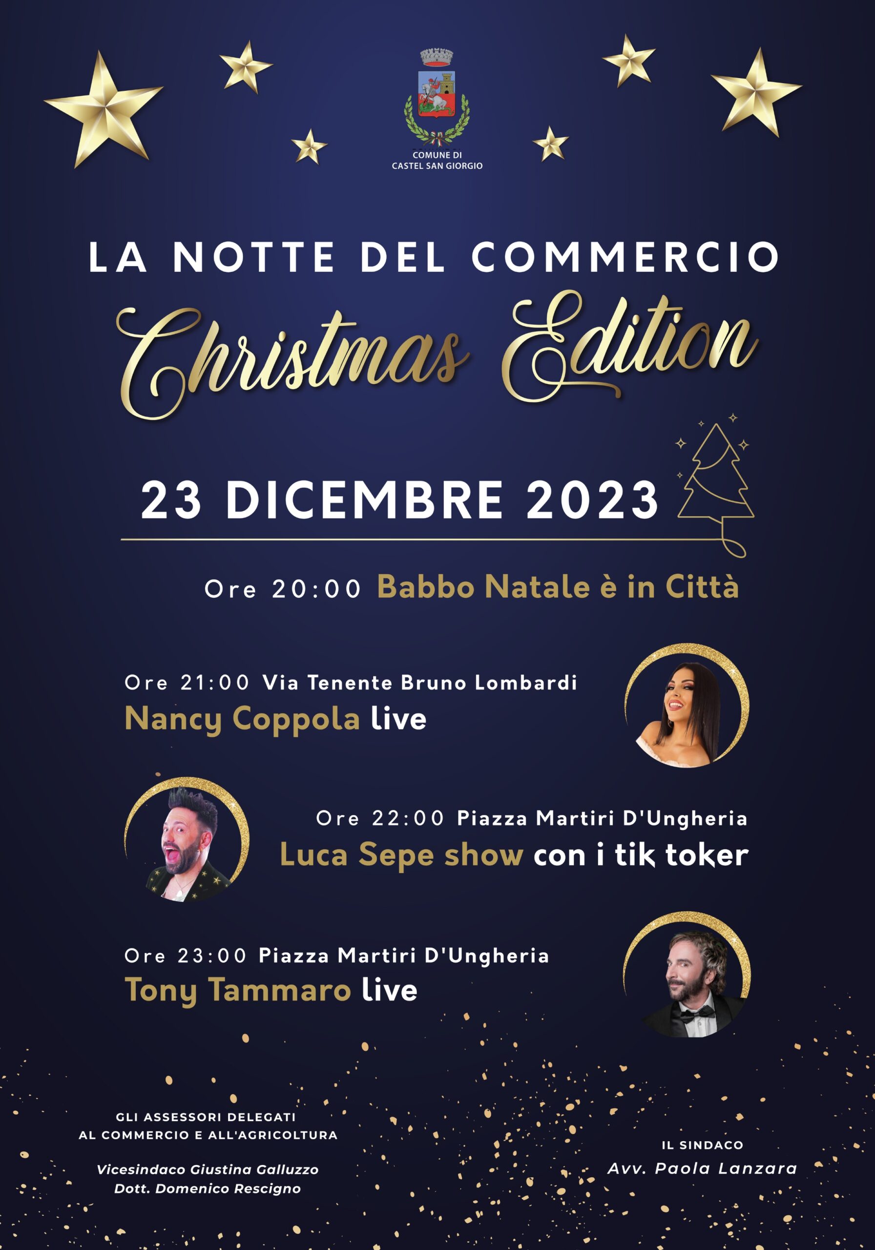 Castel San Giorgio: “La Notte del Commercio” vigilia di Natale tra musica e shopping