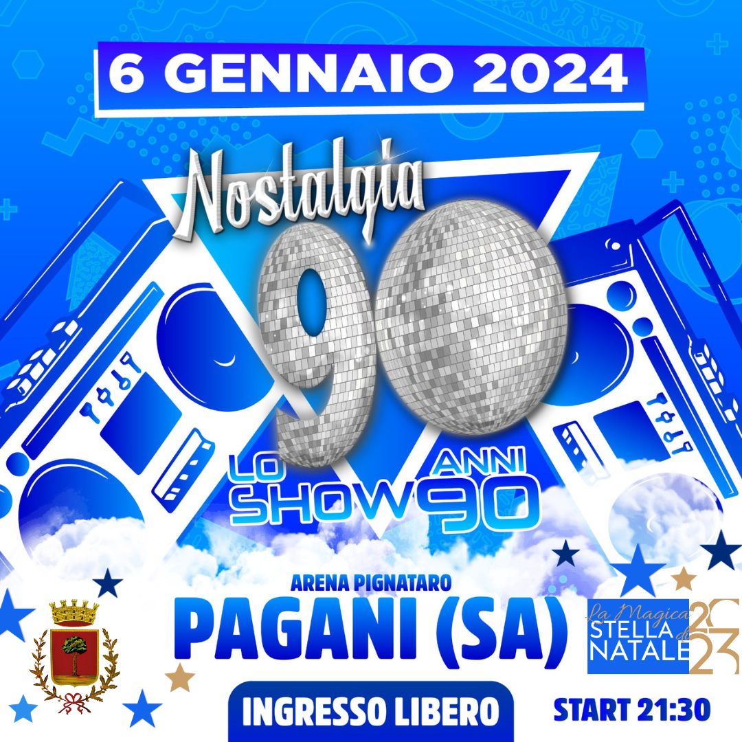 Pagani: concerto Nostalgia 90 6 Gennaio 2023