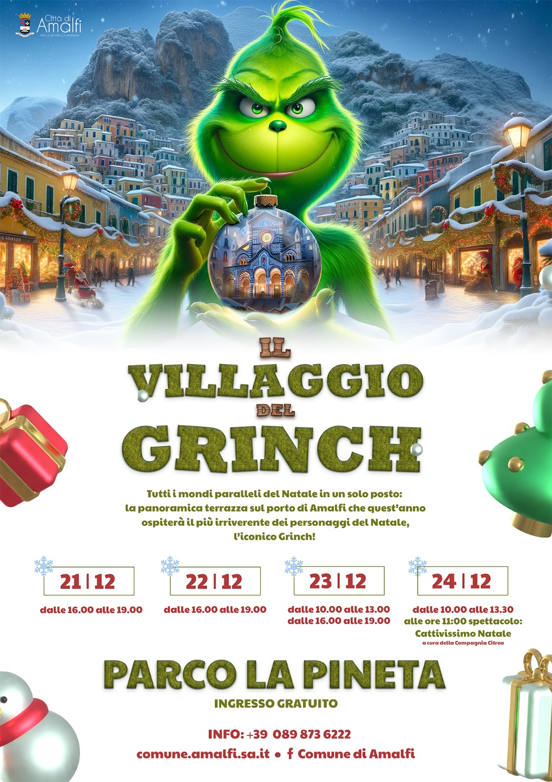 Amalfi: Villaggio Del Grinch, il più irriverente e iconico personaggio di Natale