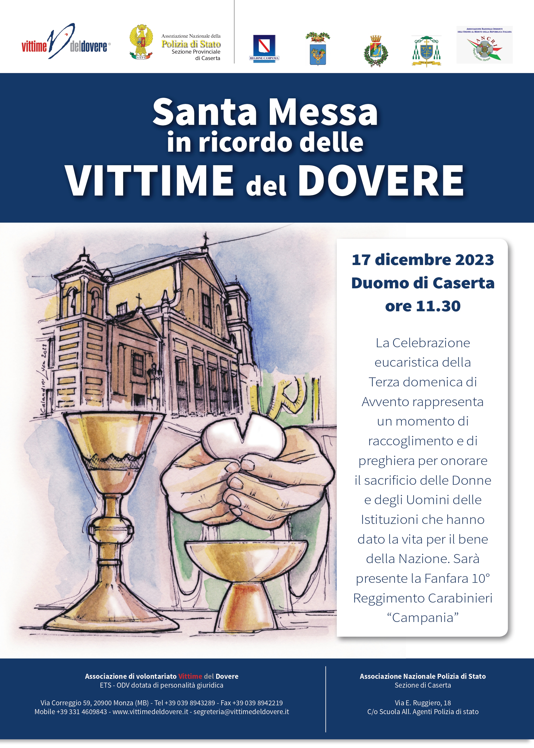 Caserta: Santa Messa in ricordo delle Vittime del Dovere al Duomo