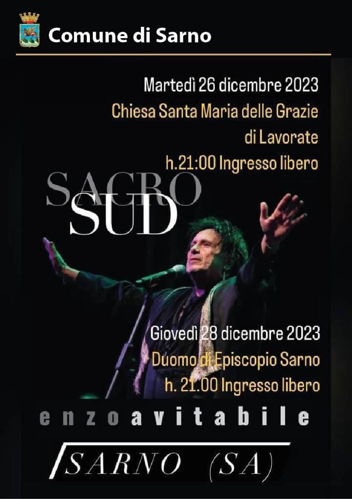 Sarno: Enzo Avitabile in concerto “Sacro Sud”