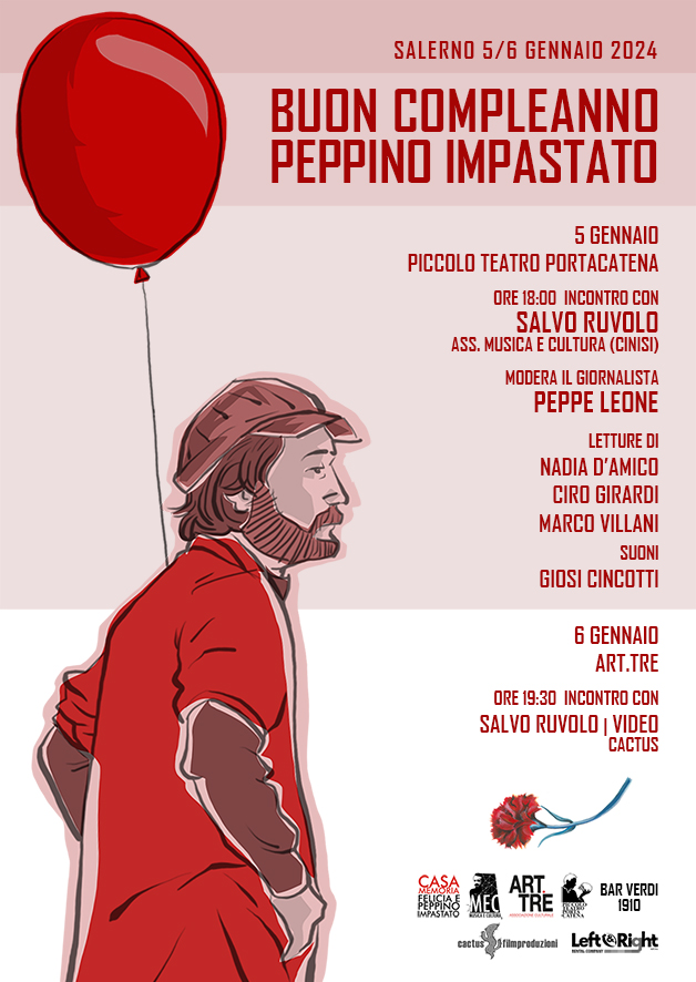 Salerno: “Buon compleanno Peppino Impastato” a Piccolo Teatro Portacatena