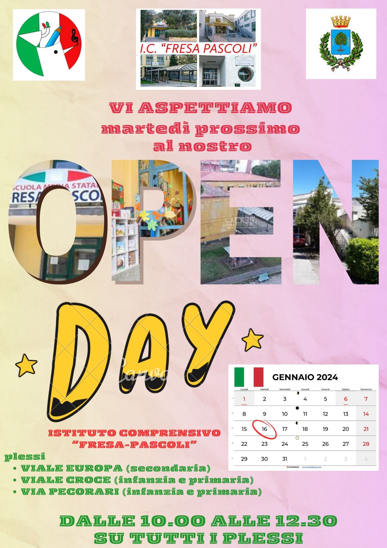 Nocera Superiore: IC “Fresa Pascoli” Open Day 16 Gennaio 2024