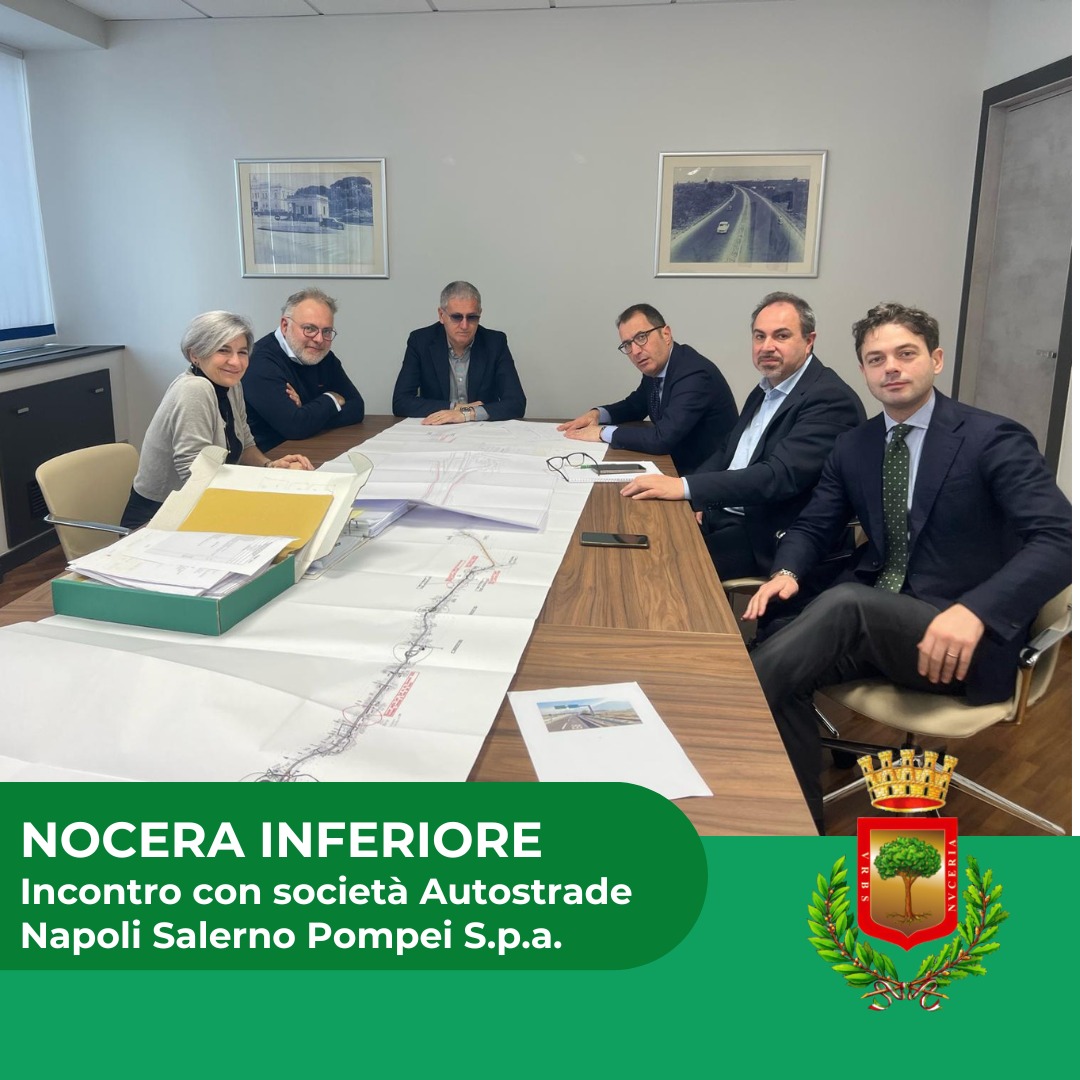 Nocera Inferiore: Sindaco De Maio, incontro con Autostrade Napoli Salerno Pompei S.p..