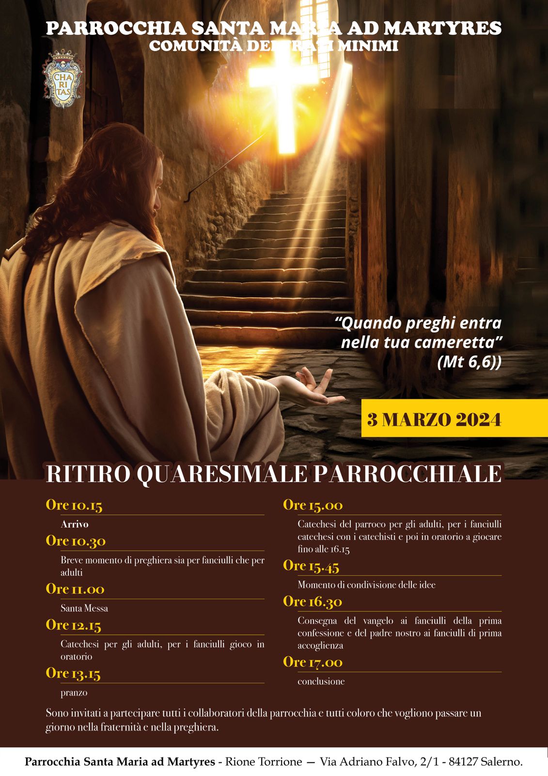 Salerno: alla Parrocchia Santa Maria ad Martyres, ritiro quaresimale