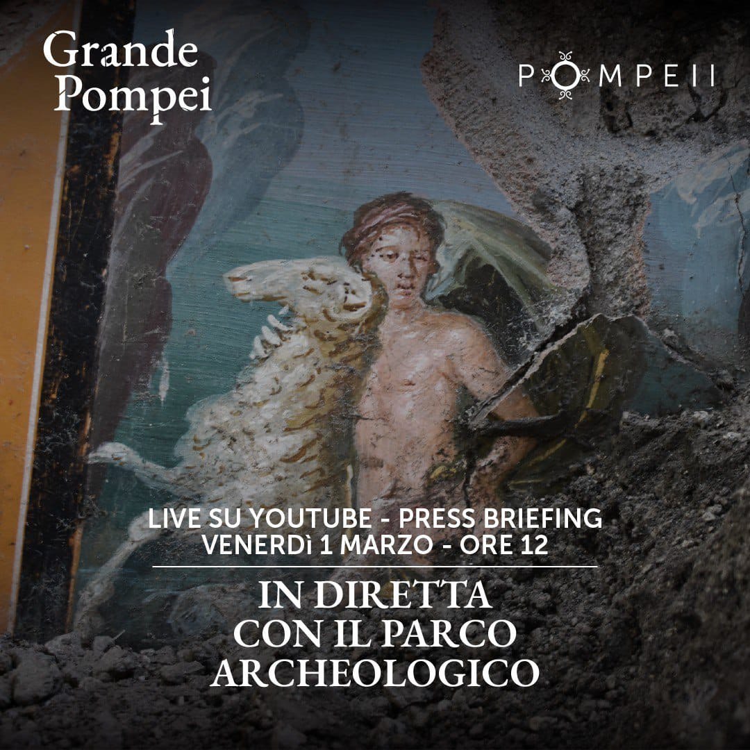 Pompei: Parco Archeologico, “Restauro, Scavo e Valorizzazione della Casa di Leda”, su youtube press briefing 