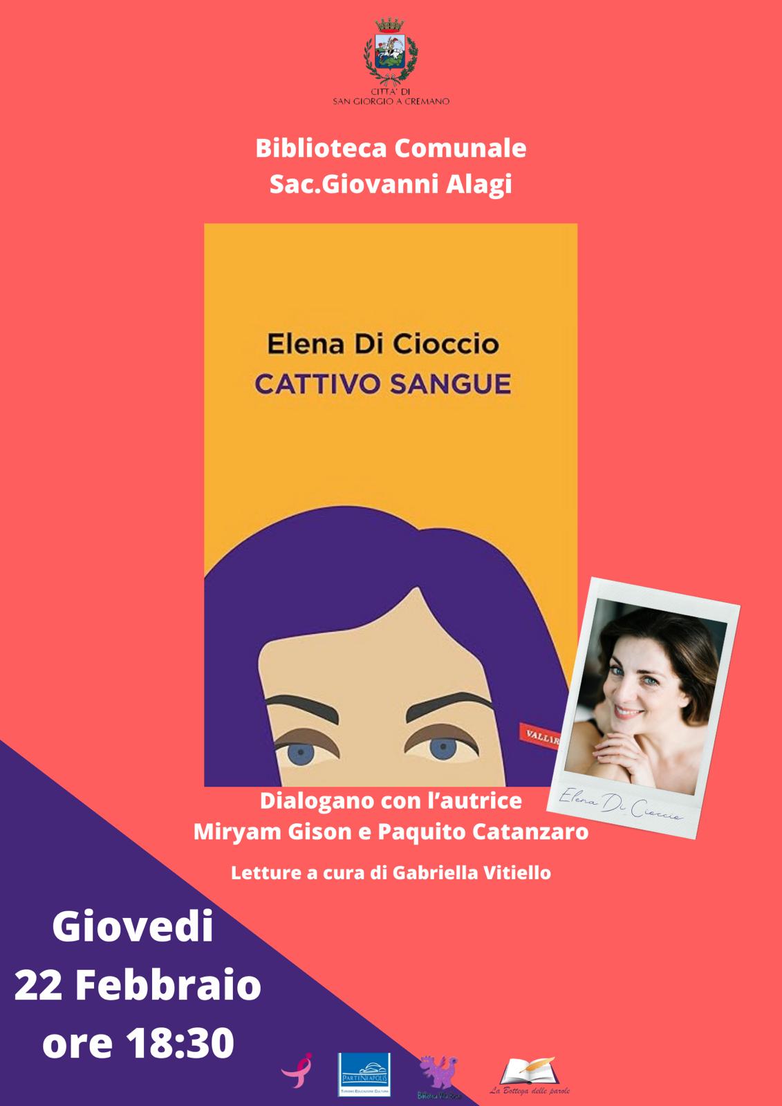 San Giorgio a Cremano: presentazione libro di Elena Di Cioccio”Cattivo Sangue”