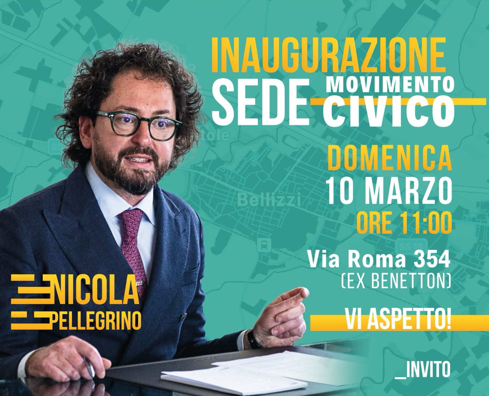 Bellizzi: Amministrative, inaugurazione nuovo Movimento Civico con Nicola Pellegrino