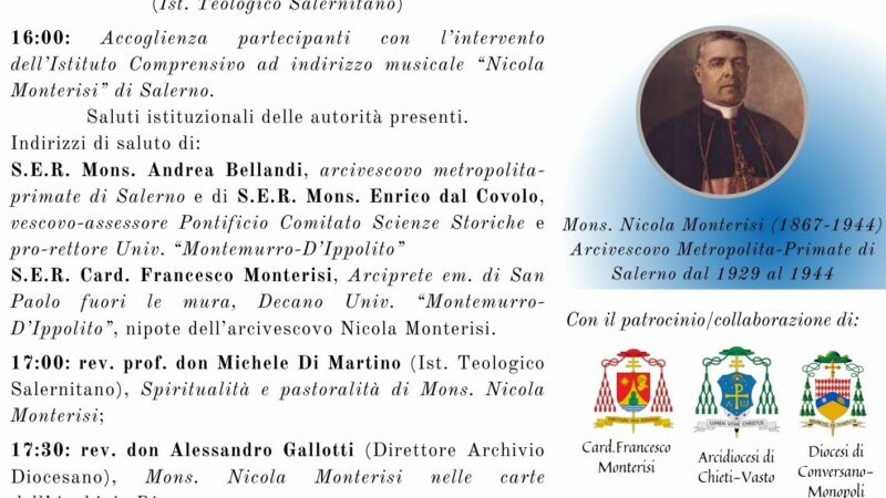 Salerno: a Palazzo Arcivescovile convegno su Mons. Nicola Monterisi  