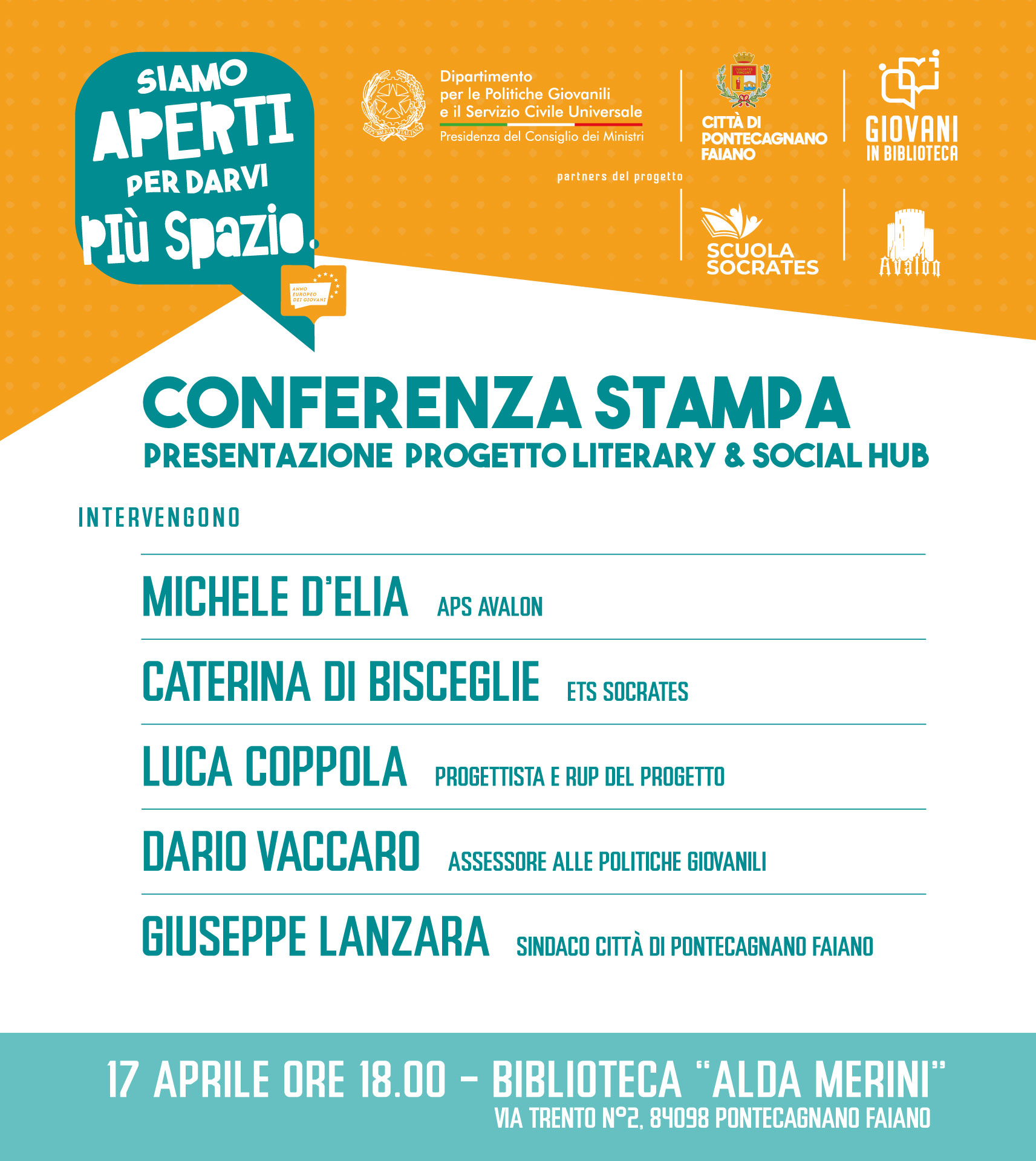Pontecagnano Faiano: presentazione Literary & Social Hub