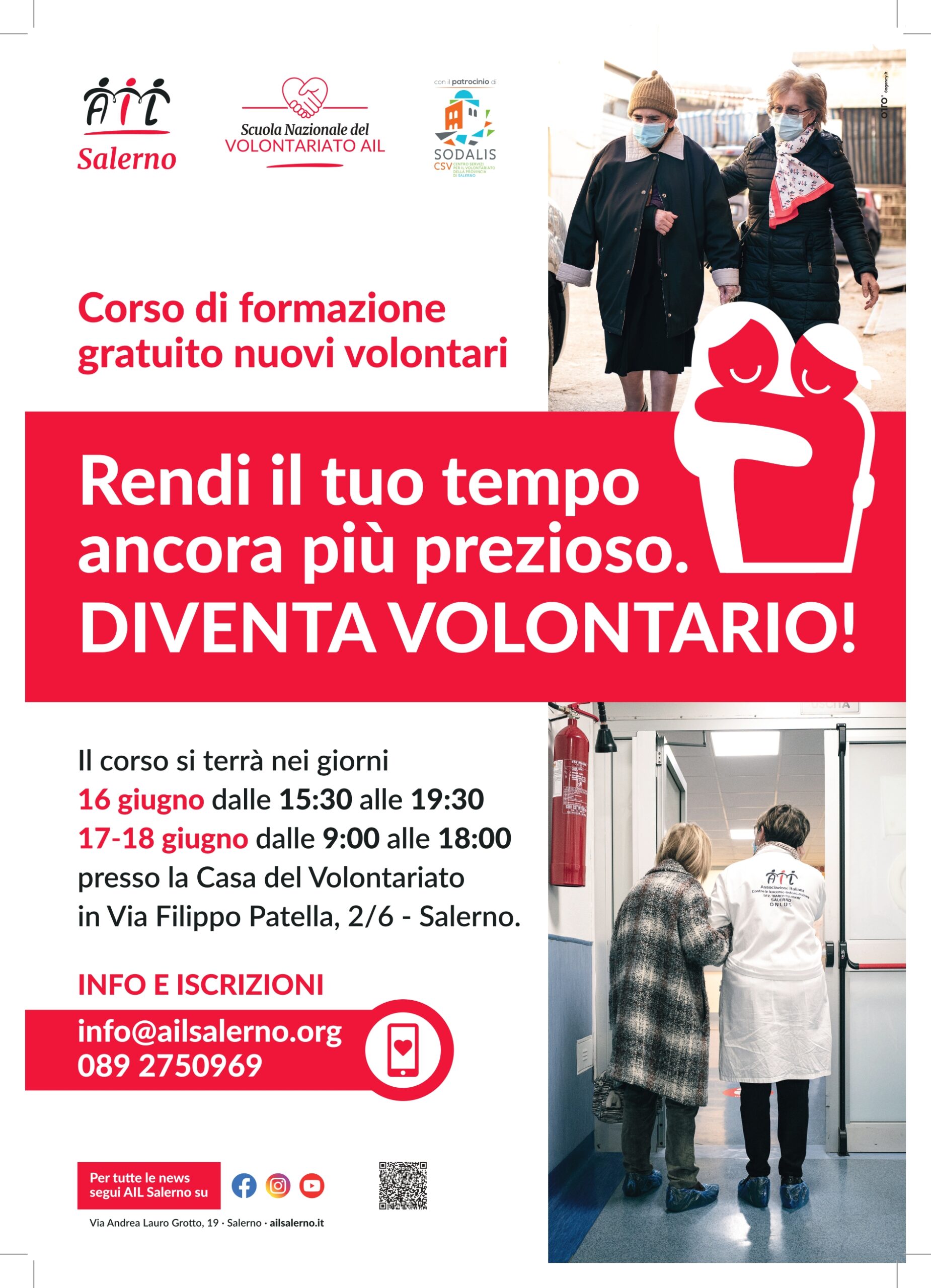 Salerno: Ail, Corso gratuito di formazione per nuovi volontari