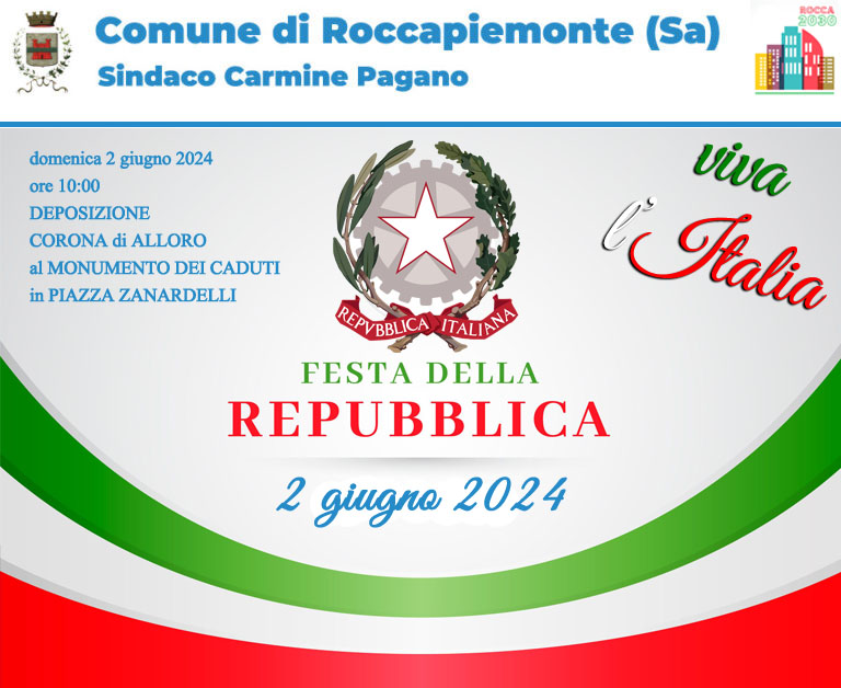 Roccapiemonte: celebrazione Festa della Repubblica