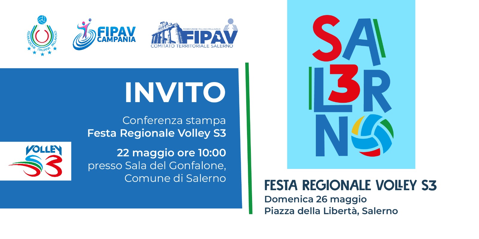 Salerno: Festa Regionale Volley S3, conferenza stampa