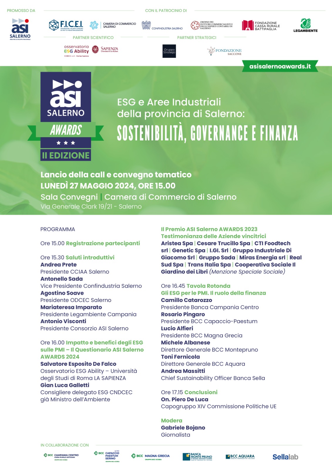 Salerno: ASI Salerno Awards,  ESG e Aree Industriali, convegno tematico e lancio call II ediz.  