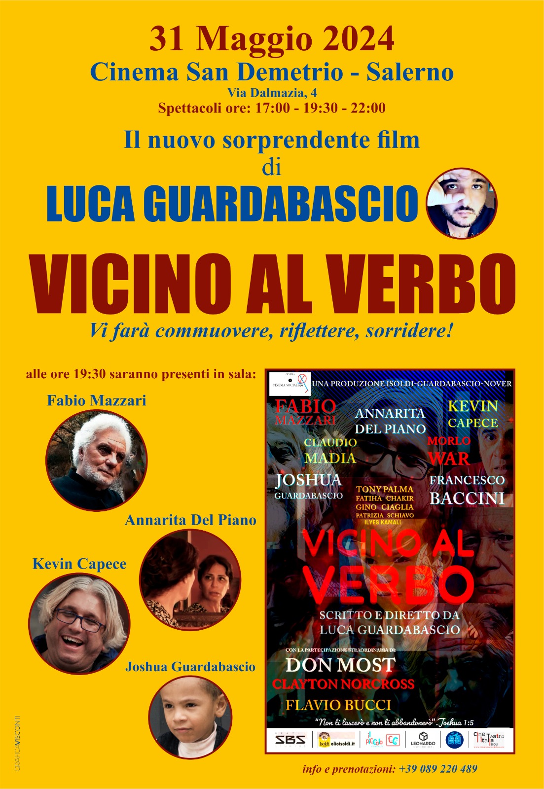 Salerno: a Cinema San Demetrio film “Vicino al Verbo” scritto e diretto da Luca Guardabascio