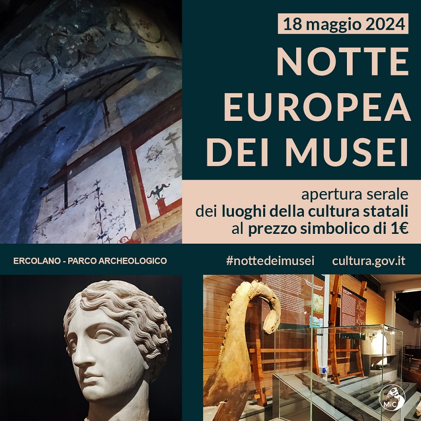 Ercolano: Notte Europea dei Musei, ad Antiquarium e a Padiglione della Barca