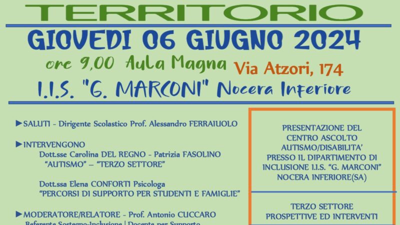 Nocera Inferiore: I.I.S. “Marconi”, focus su Autismo, Disabilità, Territorio, Tecnologie