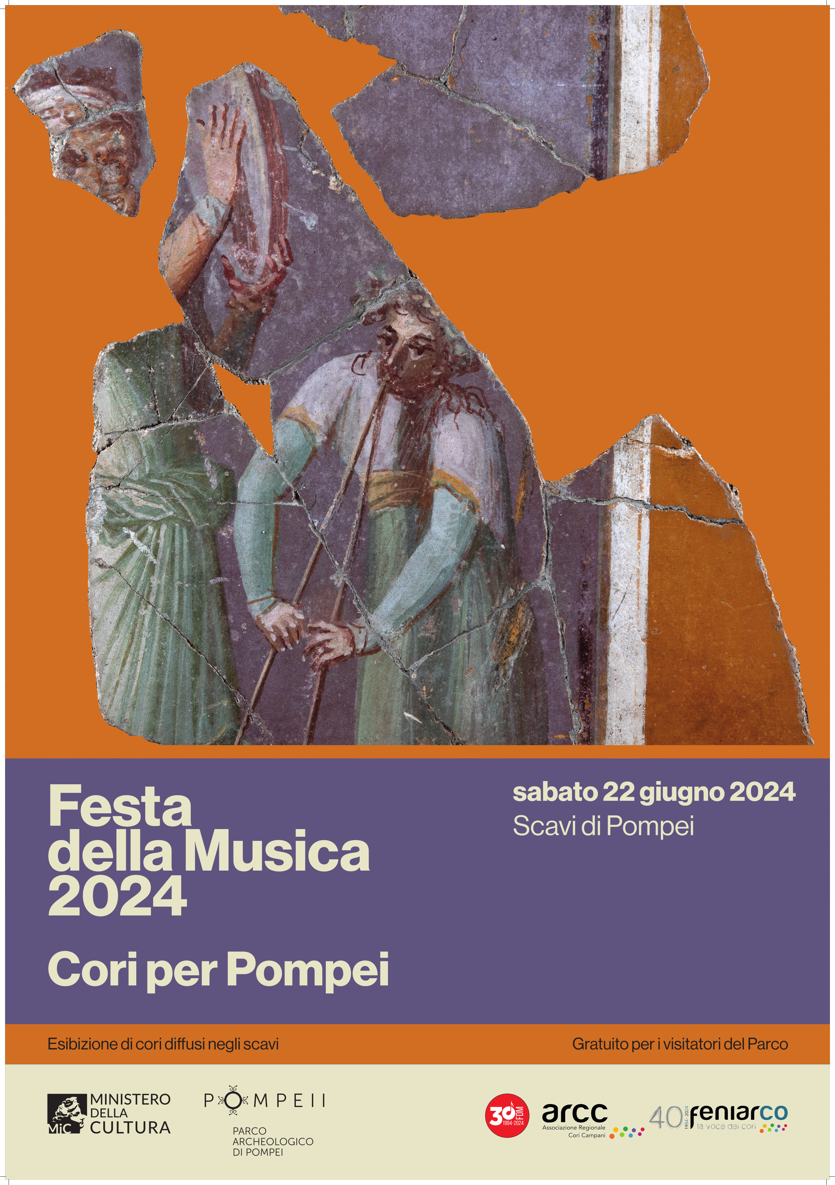 Pompei: Parco archeologico, Festa della Musica con cori e visite guidate