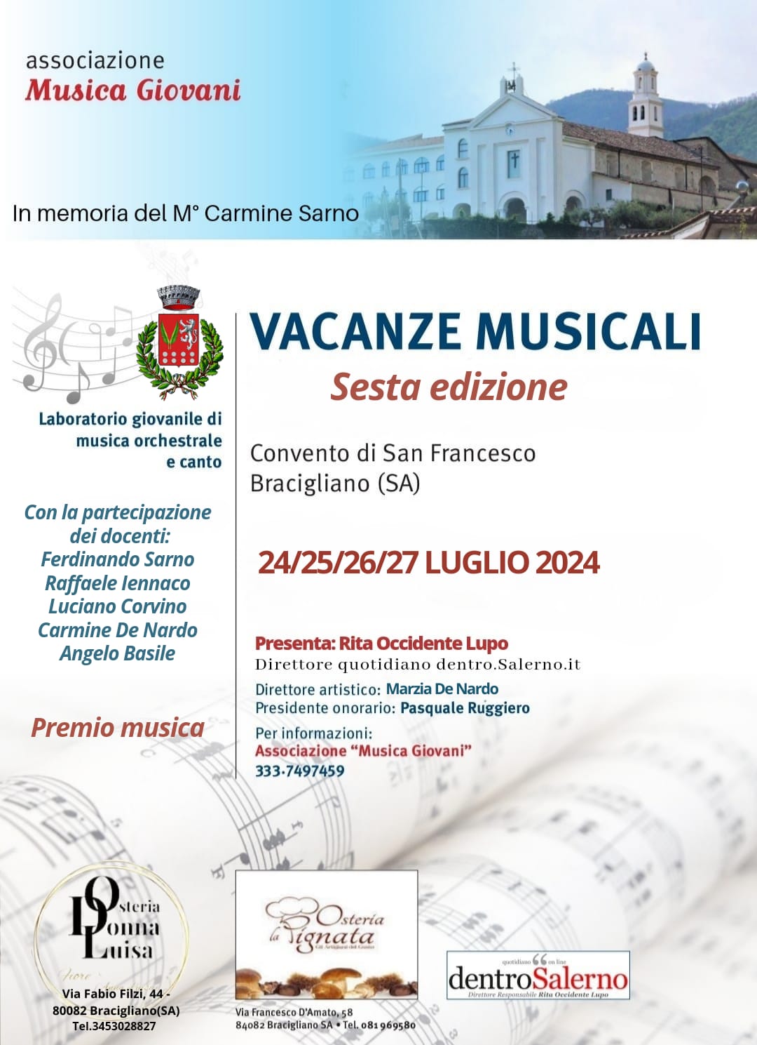 Bracigliano: al via iscrizioni per 6^ ediz. “Vacanze Musicali”