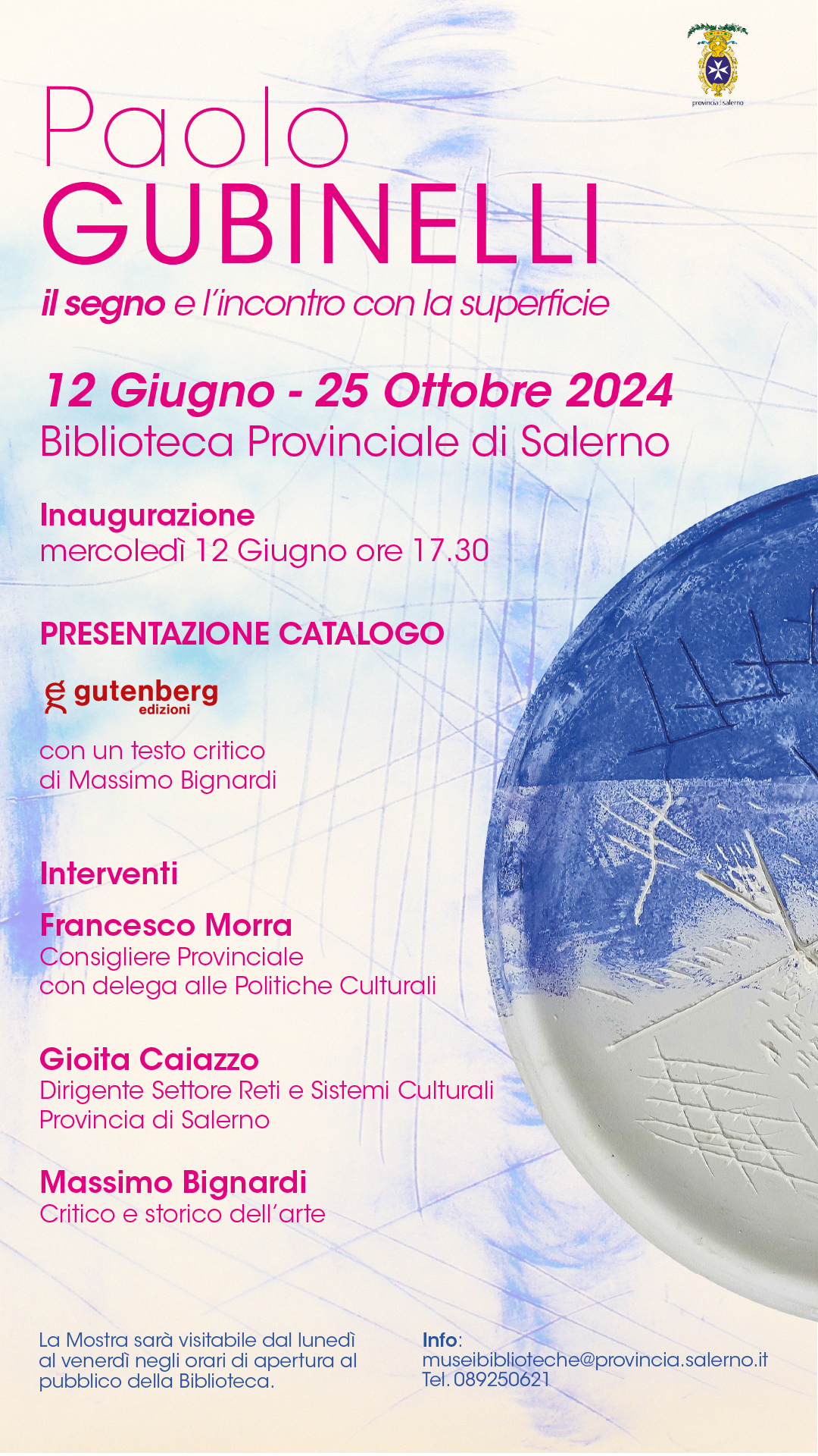Salerno: opening mostra di Paolo Gubinelli a Biblioteca provinciale