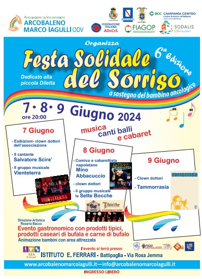 Battipaglia: Associazione Arcobaleno Marco Iagulli, Festa Solidale del Sorriso per bambini oncologici