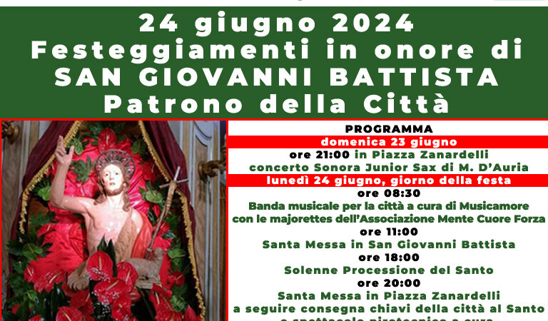 Roccapiemonte: festeggiamenti in onore di San Giovanni Battista