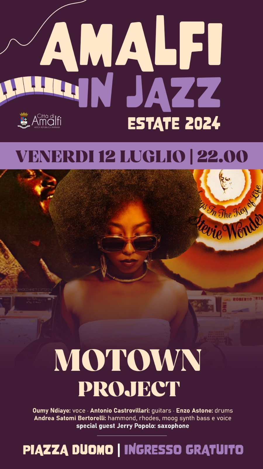 Amalfi: Jazz, Motown Project Band in concerto “Tribute to Stevie Wonder and Donny Hathaway”