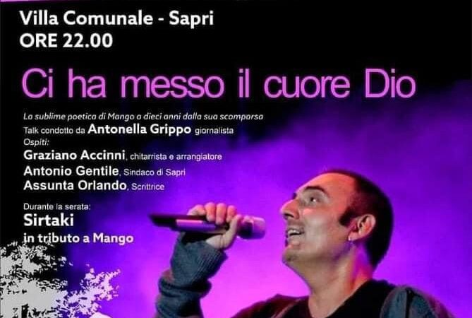 Sapri: talk su vicenda umana e musicale di Mango nel decennale della scomparsa