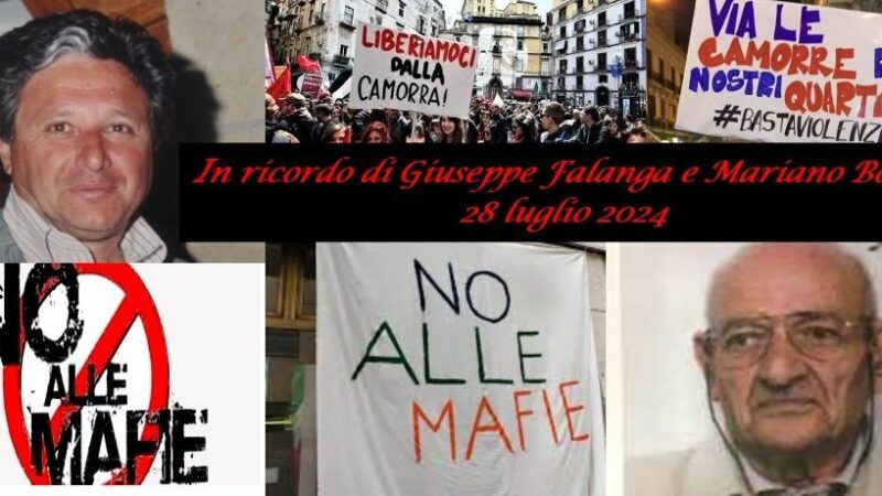 CNDDU: ricordo Giuseppe Falanga e Mariano Bottari, vittime innocenti di camorra