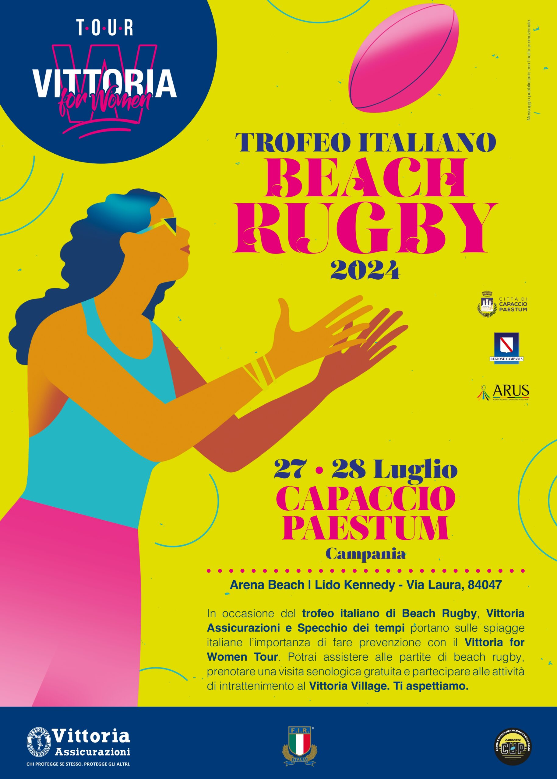 Capaccio Paestum: Trofeo Italiano Beach Rugby e 2^ ediz. “Vittoria for Women Tour”