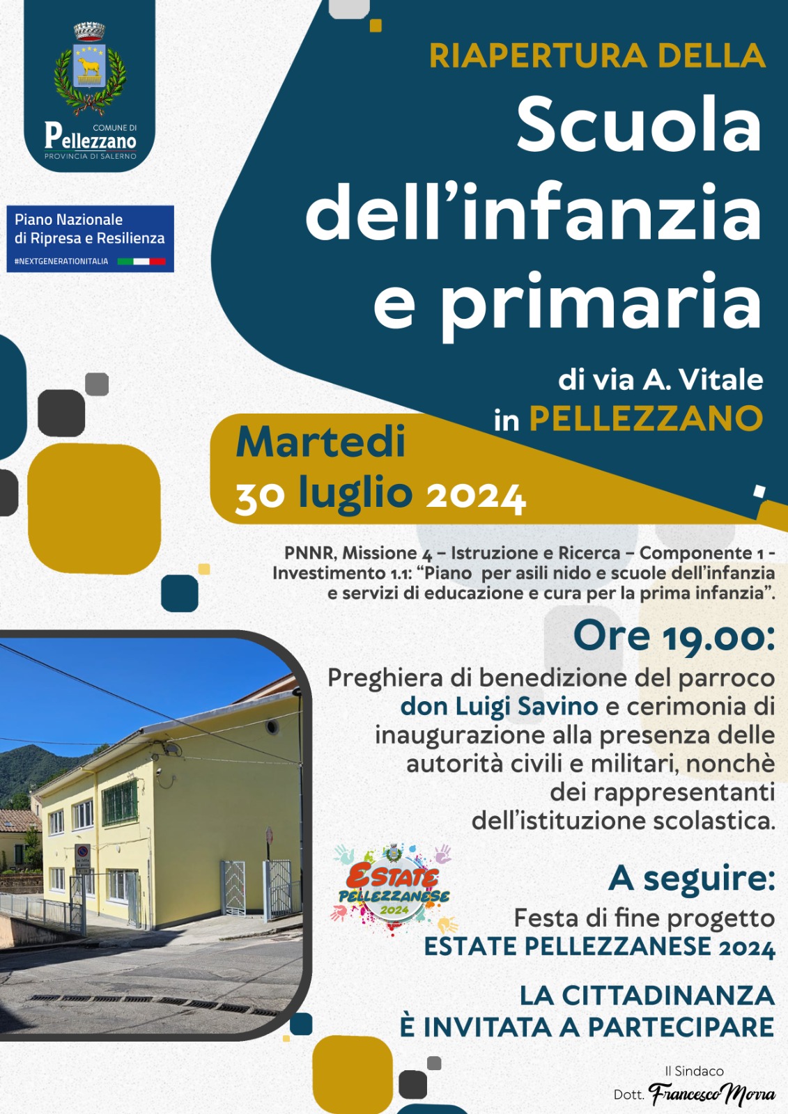 Pellezzano: riapertura Scuola dell’Infanzia e Primaria   