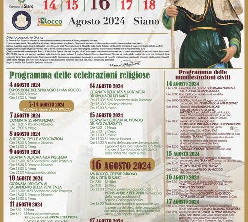 Siano: celebrata con successo di pubblico festa patronale di San Rocco