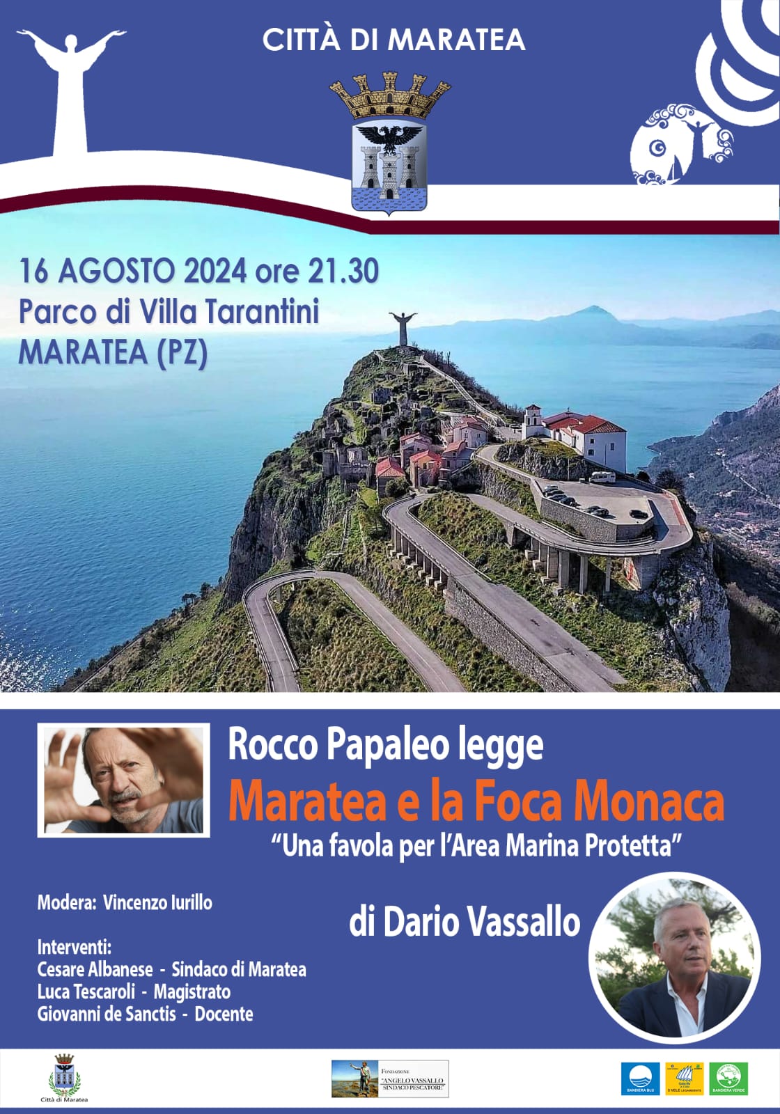 Maratea: Fondazione Vassallo, Rocco Papaleo e Dario Vassallo presentano “Maratea e la Foca Monaca”