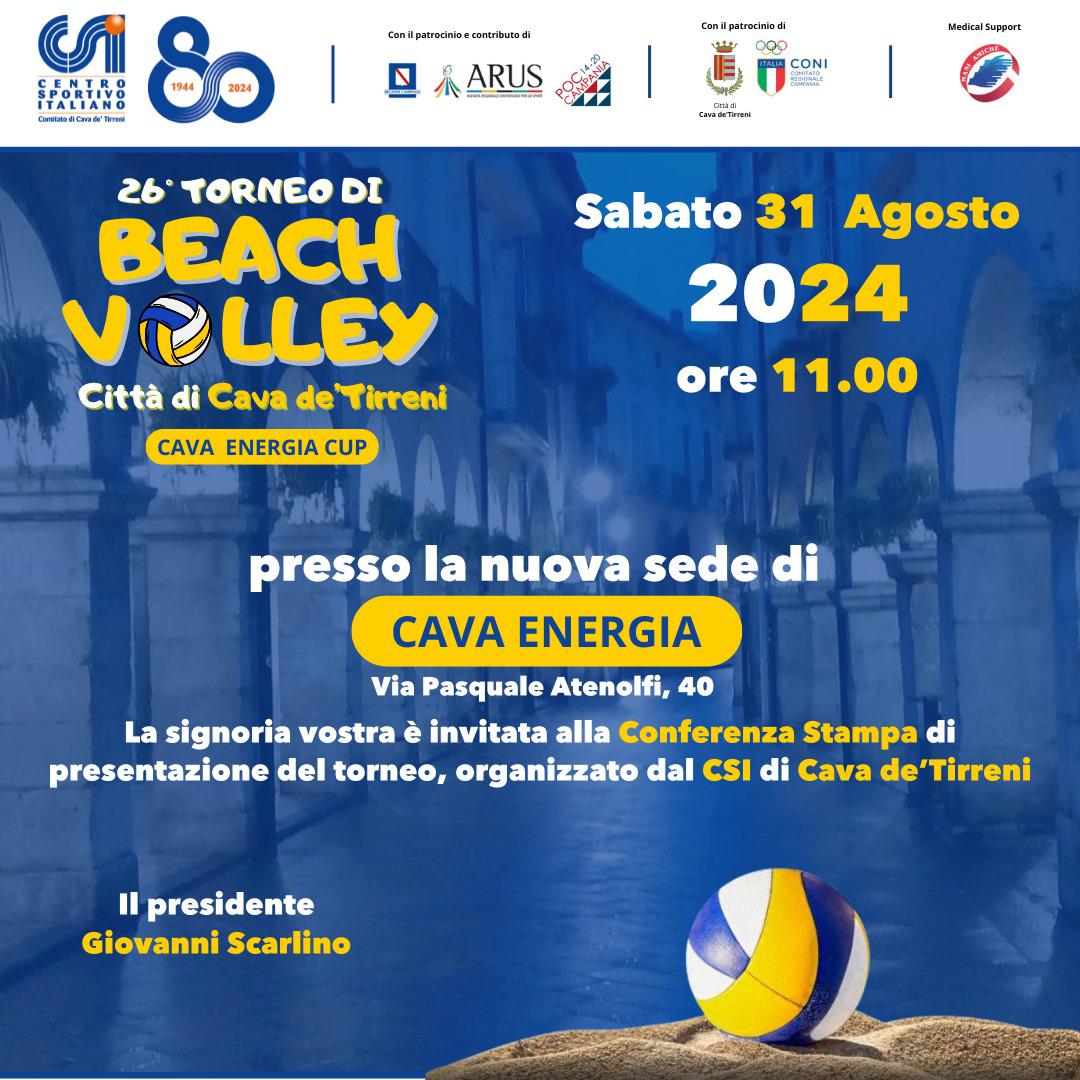 XXVI Torneo Beach Volley “Città di Cava de’ Tirreni”– CAVA ENERGIA CUP, conferenza stampa