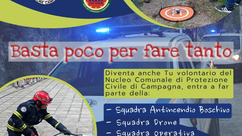 Campagna: Protezione Civile, bando per nuovi volontari