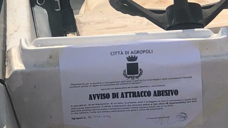 Agropoli: Polizia Locale, sanzioni per attracchi abusivi a Porto 