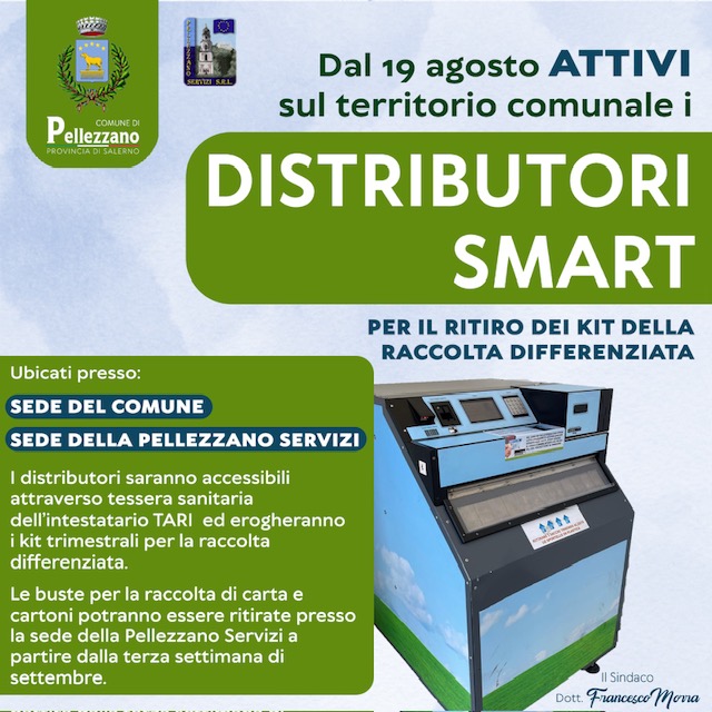 Pellezzano: raccolta differenziata con distributori smart 