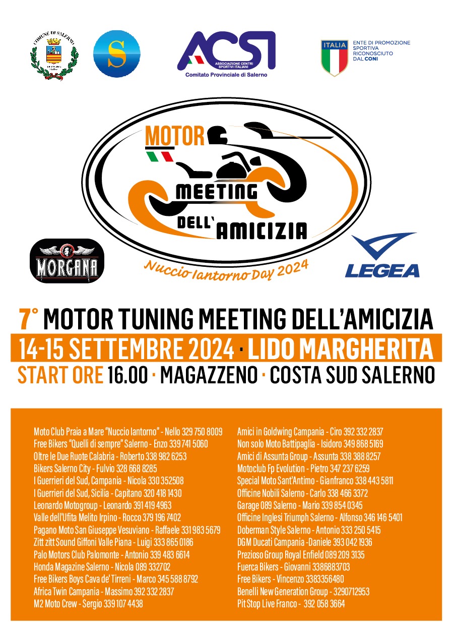 Salerno: 7^ ediz. Motor Meeting dell’Amicizia, Magazzeno – Costa Sud