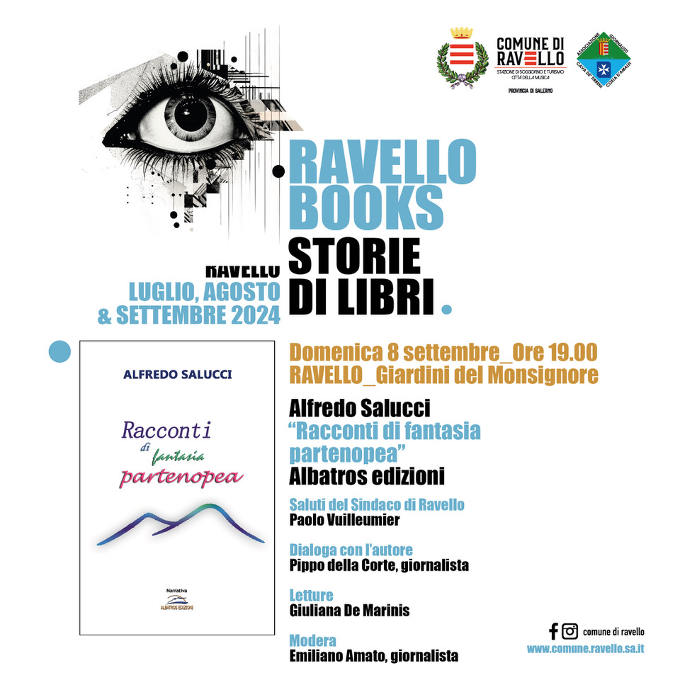 Ravello: Alfredo Salucci presenta suo libro “Racconti di fantasia partenopea”