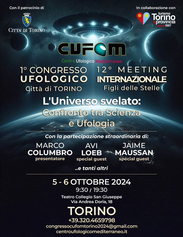 Torino: Scienza-Ufo, Columbro a congresso mondiale