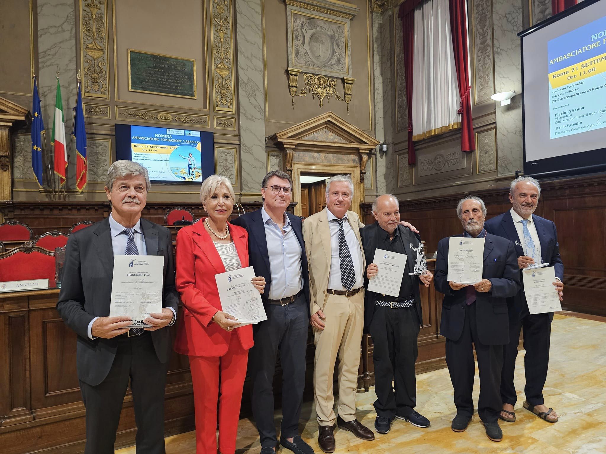 Roma: Fondazione Angelo Vassallo Sindaco Pescatore, nominati 5 Ambasciatori a Palazzo Valentini